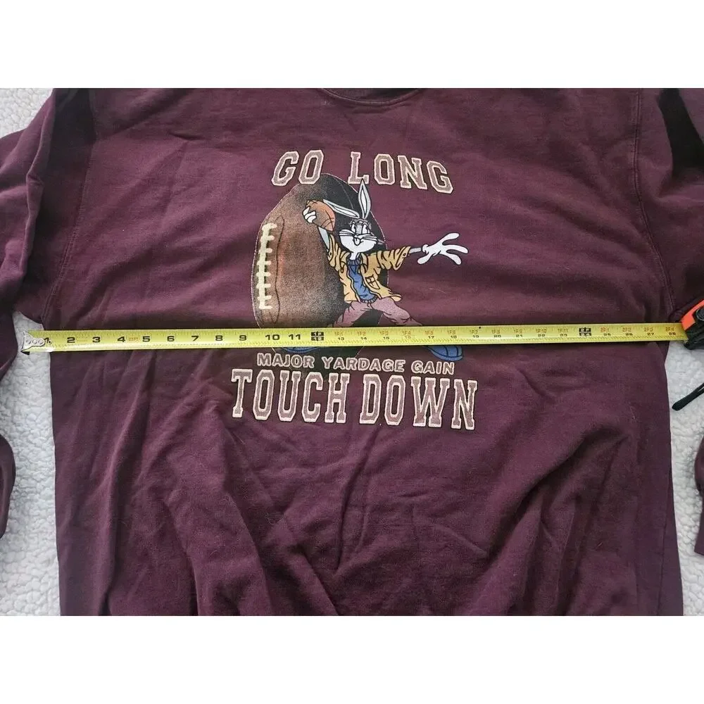 Vintage Looney‎ Tunes Bugs Bunny 1990s Crewneck Sweatshirt Football Adult XXL